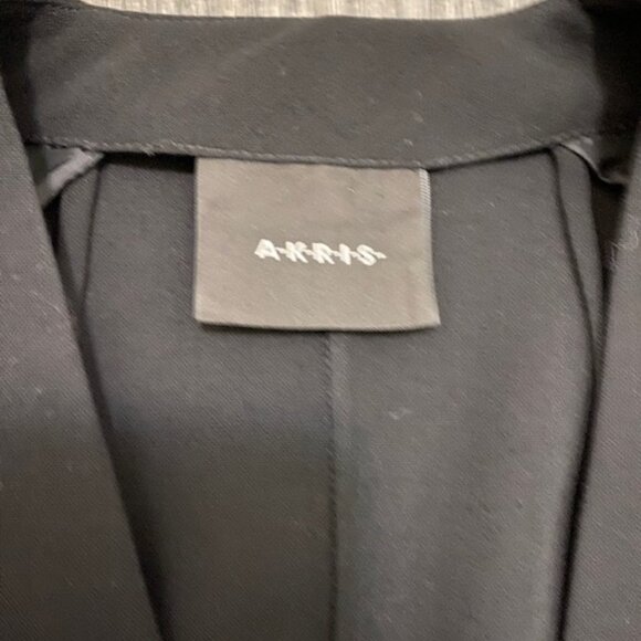 Akris Wool Leather Black Blazer Jacket Size 10 - Picture 2 of 11